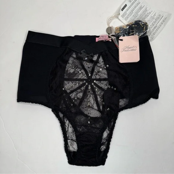 NWT AGENT PROVOCATEUR Franni Brief With Suspenders Black Size AP 2 - Picture 16 of 16